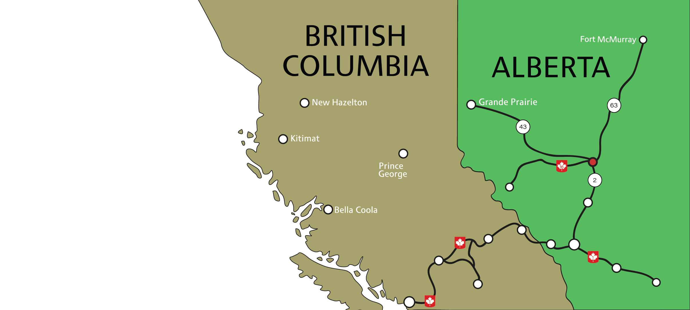Western Canada Map
