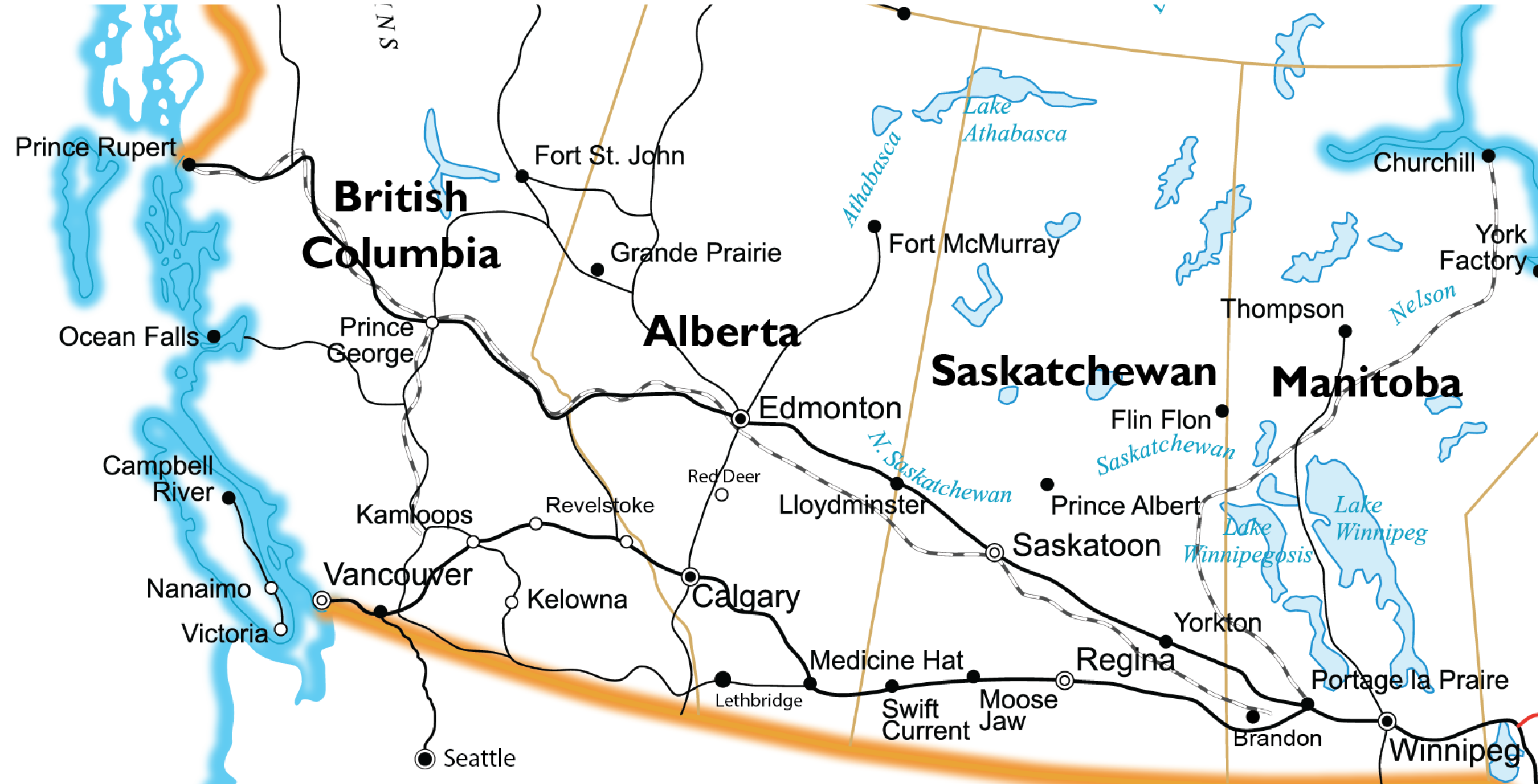 Western Canada Map